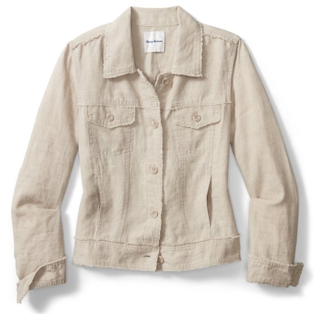 Tommy Bahama Two Plams Linen Raw-Edge Jacket